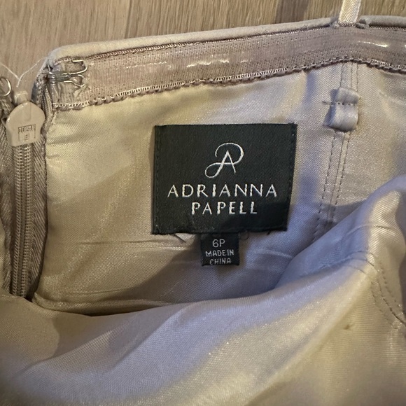 Adrianna Papell Lace Mini Dress in Soft Silver Gray - Picture 3 of 5